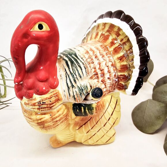 Vintage Turkey Covered Gravy Spoon Sauce Dish Ceramic Condiment Tilso Japan - Picture 3 of 10